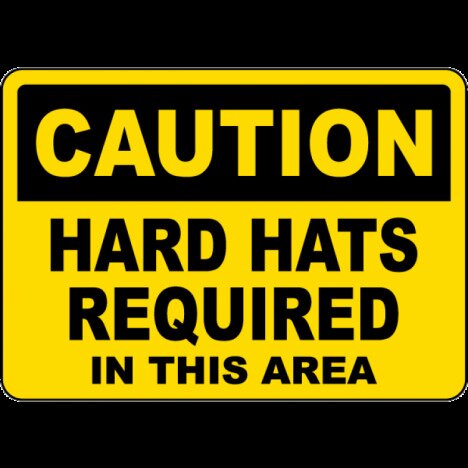 Caution Hard Hats Required In This Area Sign